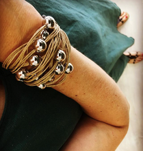Charger l&#39;image dans la galerie, Bracelet en fils de lin et perles
